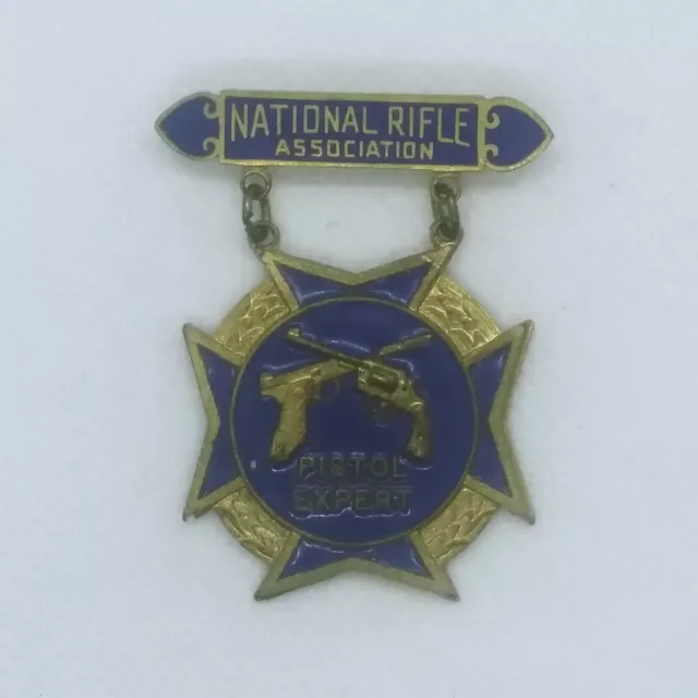 NRA National Rifle Association Pistol Expert Medal Award Blackinton Vintage