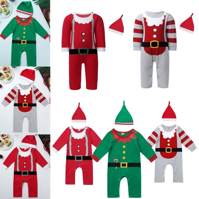 Newborn Baby Boys Girls Romper Christmas Costumes Bodysuit Jumpsuit Outfits Set