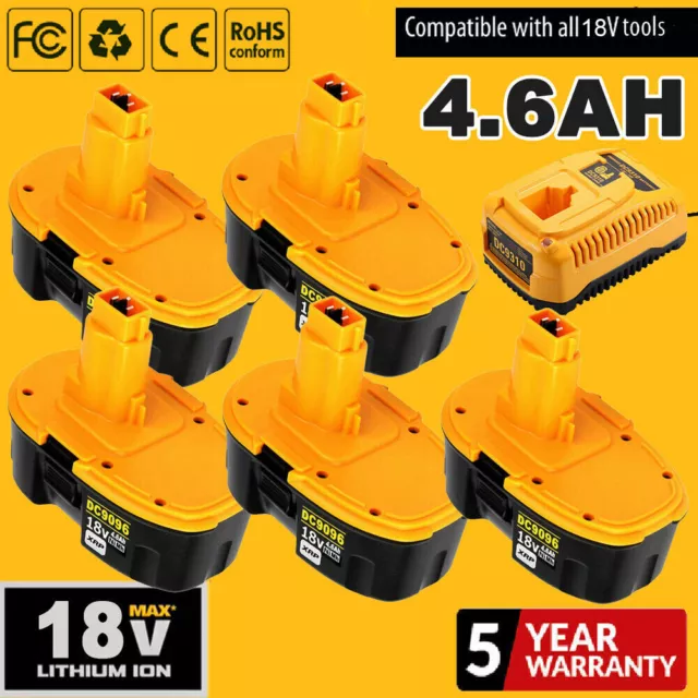 Akku für Dewalt 18V 4600mAh DC9096 DE9039 DE9095 DE9096 NiMH DC9099 Batterie 4Ah