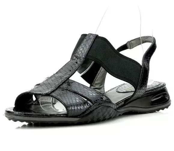 Cole Haan Air Bria T-Sling Snake Embellished Black Sandals N5721* Size 7 B