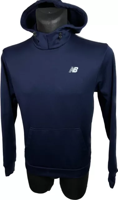 Felpa con cappuccio New Balance pullover fitness pullover taglia S blu navy Dry Fit