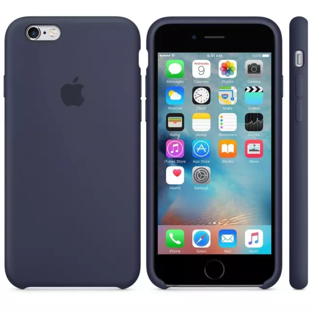 Véritable Apple Silicone Étui pour IPHONE 6 Plus/6s Plus - Bleu Nuit - Neuf