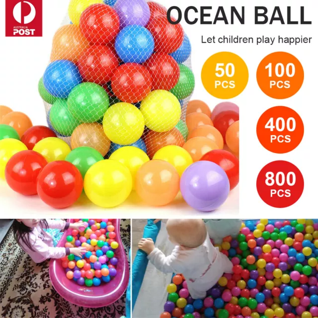 1000pcs Kids Ball Pit Ocean Balls Play Plastic Soft Toy Colourful Playpen AU