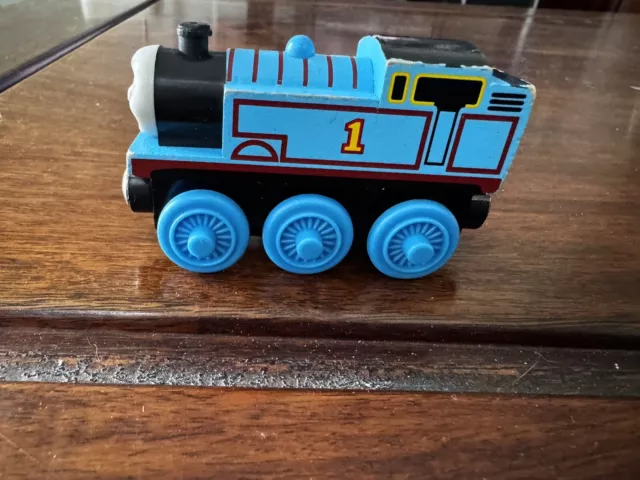 2003 Gullane Thomas & Friends Blue Thomas #1 the Tank Engine Wooden Train