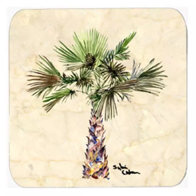 Carolines Treasures 8480-FC Palm Tree Foam Coasters - Set 4- 3.5 x 3.5 In.