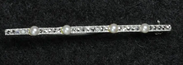 Antik Vintage 835 Silber Anstecknadel mit Kunst Perlen Accessoires Schmuck
