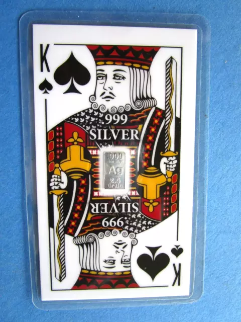 Playing Cards (KINGS) with 2.5 Grain .999 Fine Silver Bar