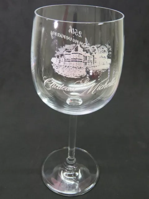 7.6" Wine Stem Glass ~ CHATEAU Ste MICHELLE Winery 25th Anniv.~ Woodinville, WA