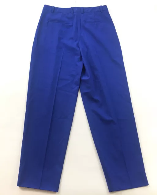 Diane von Furstenberg Dress Pants Womens Size 4 Blue Pleat Front Wool Blend $298 2