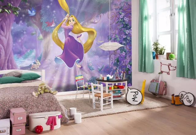 Tapete 368x254cm verworrene Rapunzel Wandbild Riesenposter Disney lila + KLEBER