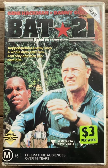 1988 Bat 21 VHS Clamshell Case Video Cassette Ex-Rental - War Combat Classic