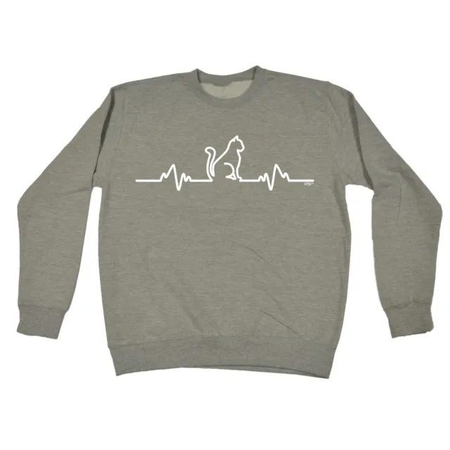 Cat Pulse - Mens Womens Novelty Clothing Funny Top Sweatshirts Jumper Sweatshirt