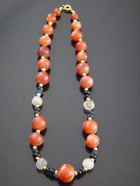Collier Ancien En Cristal Facetté Et Nacre - Ras Du Cou Multirang Argenté - Occasion
