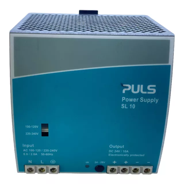 Puls SL10.100 Hutschienen-Netzteile 240W 24-28V Dc 30mVpp 24V Dc 8.6A Pour 28V