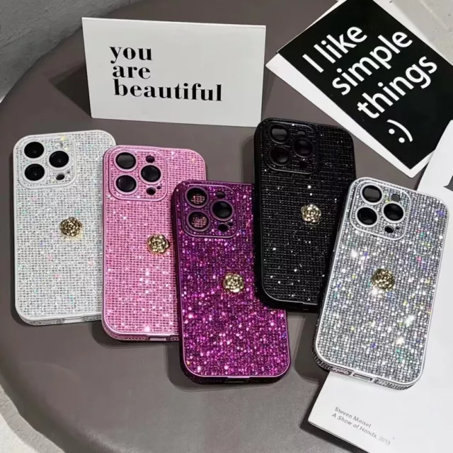CUTE GLITTER BLING Sparkle Phone Case Cover For iPhone 15 Pro Max