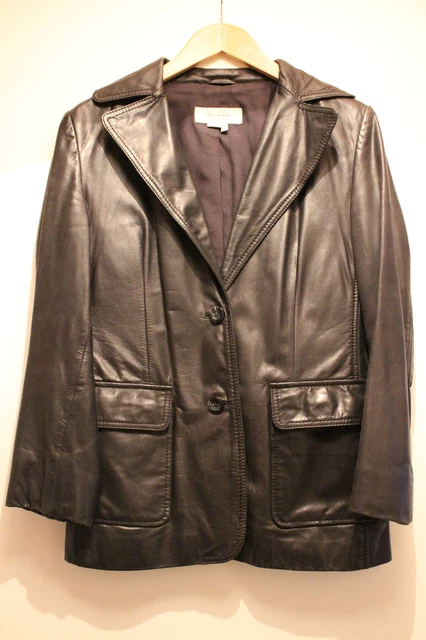 Veste Blouson Zara En Cuir De Mouton Véritable - Taille M (38/40), Noir, Occasion Très Bon état