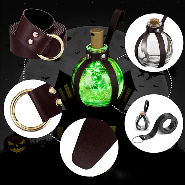 Witch Wizard Dark Magic Cork Bottle With Leather Holder Renaissance GX, D3D9