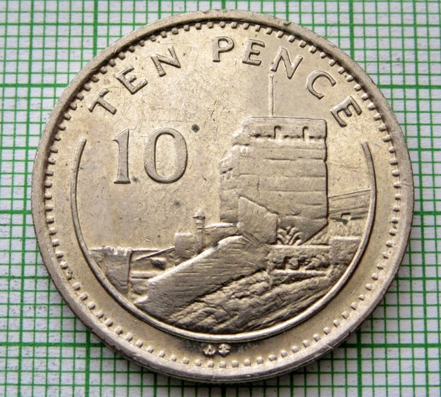 Gibraltar 1991 Ab 10 Pence, Moorish Castle, Unc