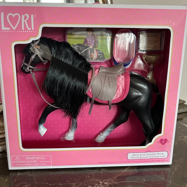 LORI DOLL PONY Black Irish Draught Horse Accessories For 6" Doll Lori