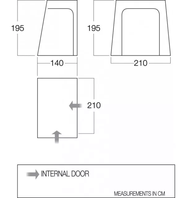 Vango Drive Away Markise Schlafzimmer Innenzelt BR001 passt Kela Galli Jura Rhone 2