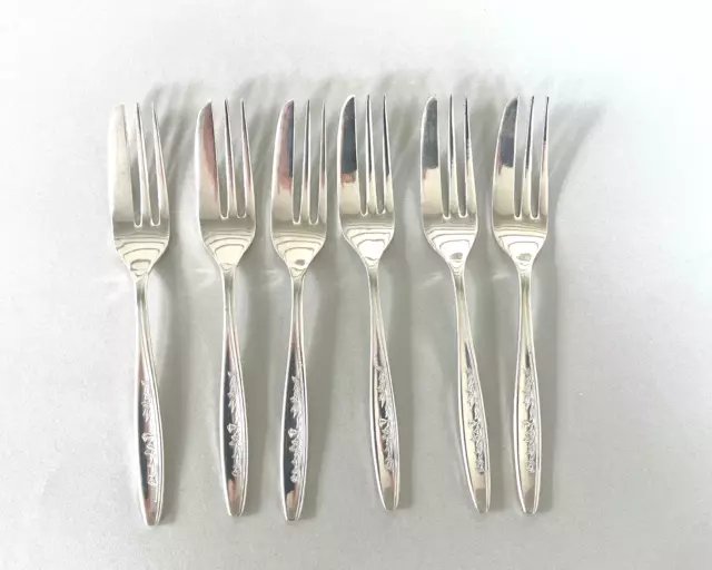 6 Silver Plated Cake Forks Stanley Rogers Sheffield England