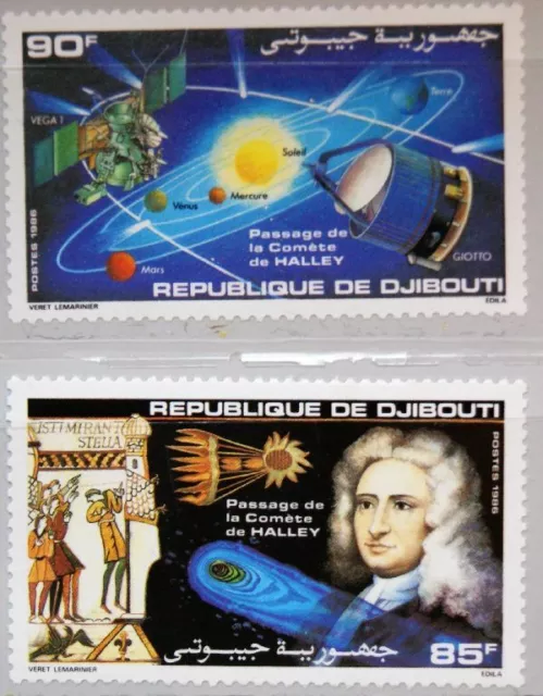 DJIBOUTI DSCHIBUTI 1986 459-60 610-11 Halley´s Comet Halleyscher Komet Space MNH