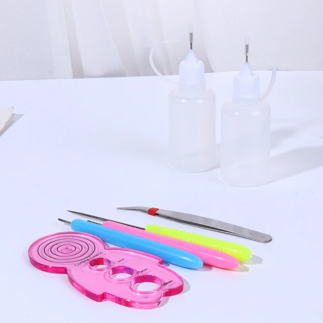7 piezas Herramienta de relleno de papel Pluma de pluma rodante ranurada para proyectos de elaboración ( )