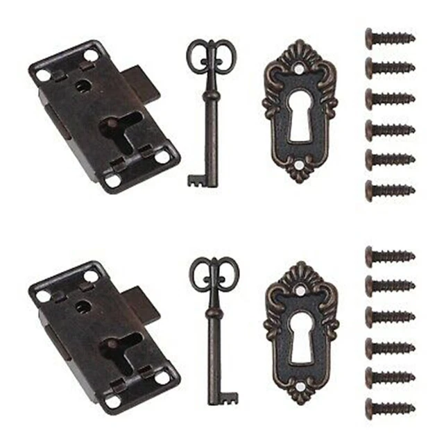 SERRATURE ARMADIO CINESE Per Mobili Antichi E Chiavi Vecchio Stile EUR - Foto 4