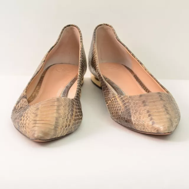 Tory Burch Bedford Snake Embossed Leather Ballet Flats Womens 9M 3