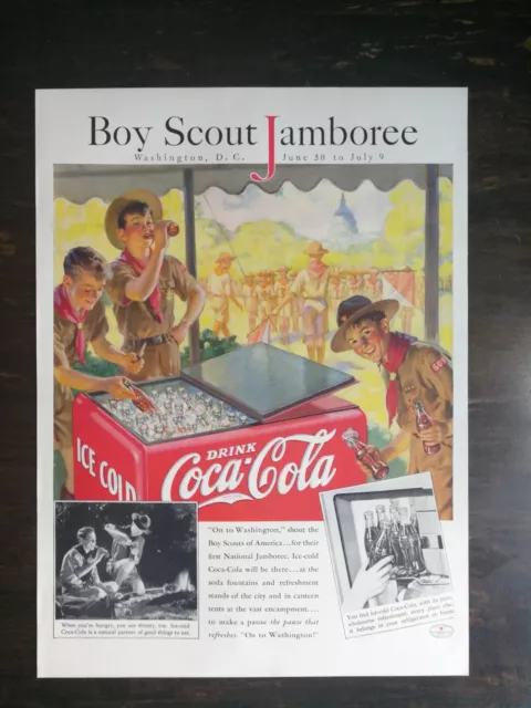 Vintage 1937 Coca-Cola Boy Scout Jamboree Full Page Original Ad 622