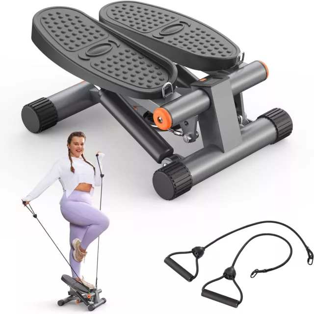 Stair Stepper with Resistance Bands,300LBS Loading Capacity, LCD Monitor