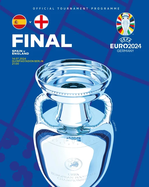 UEFA EURO 2024 FINALE Espagne vs Angleterre Programme officiel du tournoi EUR 12,57