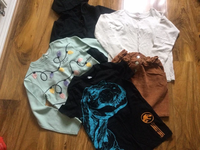 Bundle Girls Age 8-9 Jurassic T-Shirt Hoodie Skirt Top Christmas Jumper H&M