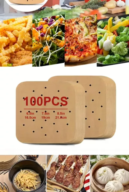 100Pcs Disposable Paper Liner Square,  Parchment Paper for Air Fryer Non-Stick