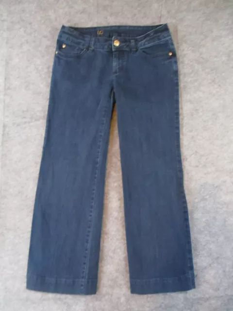 LC Lauren Conrad Jeans Womens 6 Blue Denim Flare Low Rise Dark Wash Retro 30x28