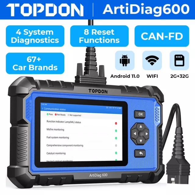 2024NEW💥 TOPDON AD600 PRO Car Diagnostic Auto OBD2 Scanner TPMS EPB SAS ABS SRS