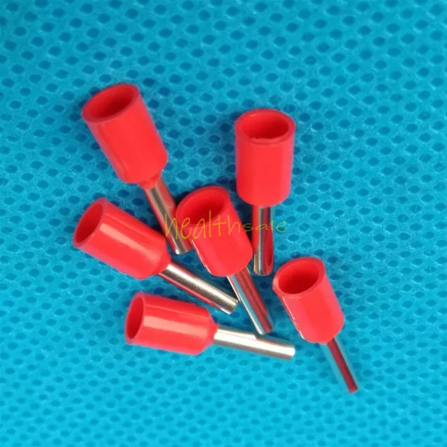 100Pcs E1508 16AWG Wire Crimp Insulated Ferrule Cable End Terminal Red