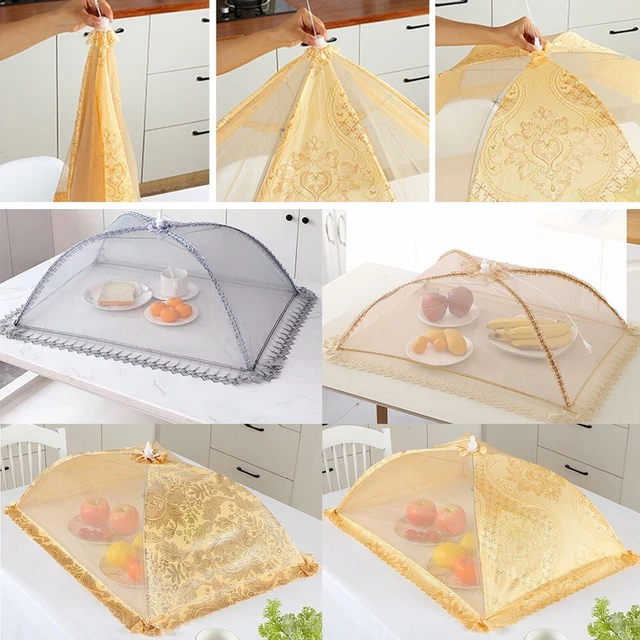Cubierta de derrames de aceite vegetal gris a prueba de insectos comida rectangular plegable