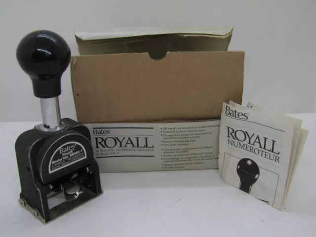 Bates Royall Numbering Machine, Model No. RNM 6-7.  Pre-owned.B402