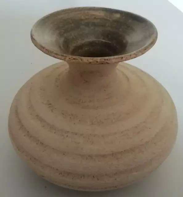 Genuine Waistel Cooper Studio Pottery Textured Vase Stoneware Signed Mid-Century