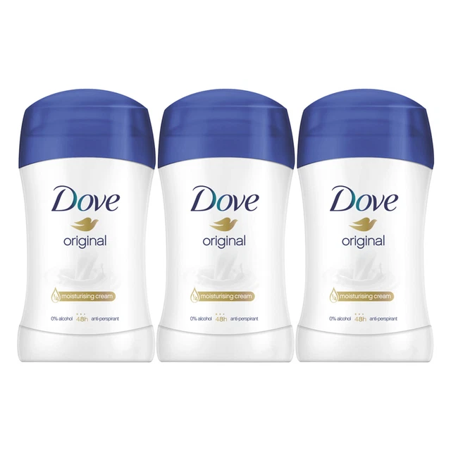 DOVE ORIGINAL ANTIPERSPIRANT Deodorant Stick 40ml Pack of 3 EUR 16