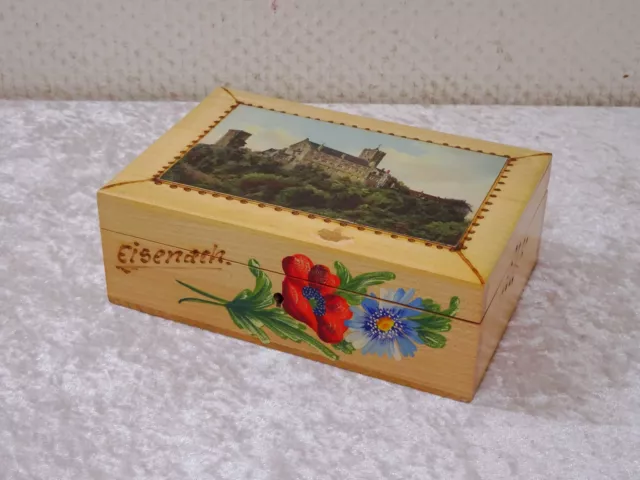 Bvgtrf - Eisenach Recuerdo Madera Caja Grifón-Vintage-Handgefertigt