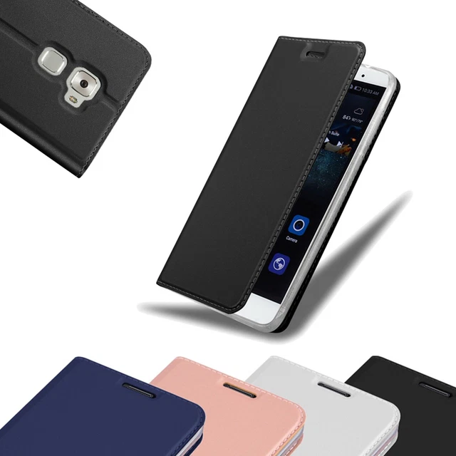 Housse Portefeuille 360° Pour Huawei Mate Xs - Cuir Synthétique Noir - Protection Complète Avec Pad Adhésif