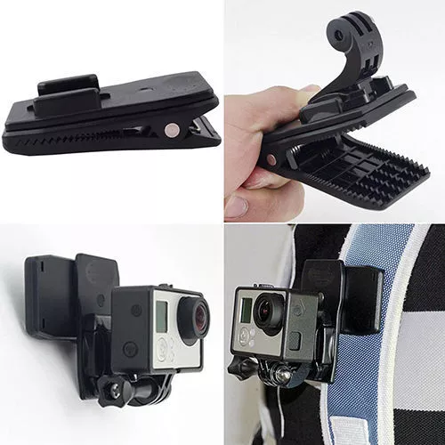 360° Rotary Quick Release Backpack Hat Clip Clamp Mount For Go Pro YUV 9K_bj