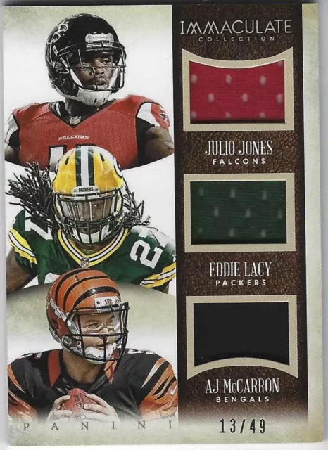 Julio Jones Eddie Lacy AJ McCarron Immaculate Patch /49 2014 NFL No 3-TIDE