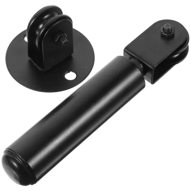 Wall Mount Pulley Wheel with Weighted Lever - Black