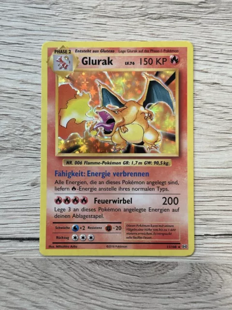 POKEMON Evolutions Charizard Glurak 11/108 DE HOLO, Near Mint, Deutsch