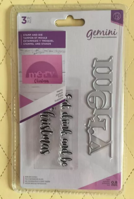 Zwillingsstempel und Würfelset ""Frohe Weihnachten"" festlicher Klassiker UK Verkäufer 1043