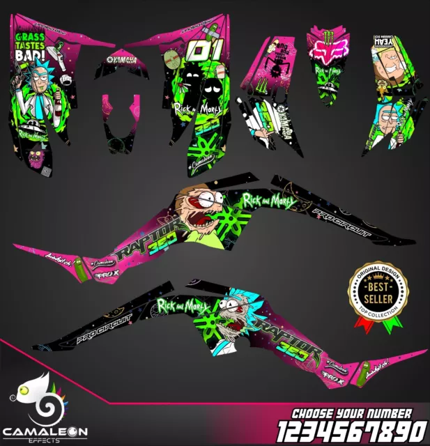 Yamaha Raptor 350 graphics kit 2004 2006 2009 to 2014 decals stickers atv utv