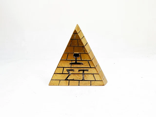 Hanging Faed Pyramid Sign VINTAGE BRASS EGYPTIAN Pyramid Onement Wall Hanging Egypt Metal Mystic ...